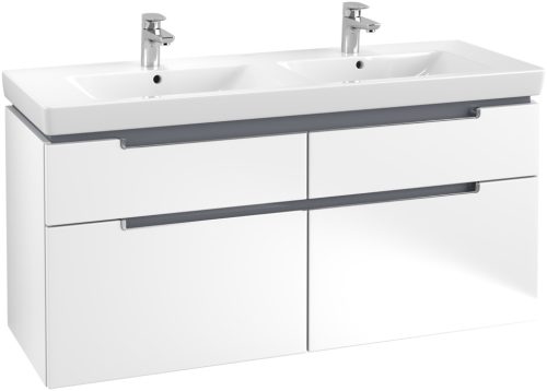 Villeroy & Boch Subway 2.0 Fürdőszoba bútor kétmedencés mosdókagylóhoz 1300 mm White Matt (mosdókagyló nélkül)