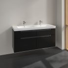 Villeroy & Boch Subway 2.0 Fürdőszoba bútor kétmedencés mosdókagylóhoz 1300 mm Black Matt Lacquer (mosdókagyló nélkül)