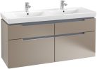 Villeroy & Boch Subway 2.0 Fürdőszoba bútor kétmedencés mosdókagylóhoz 1300 mm Truffle Grey (mosdókagyló nélkül)