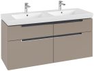 Villeroy & Boch Subway 2.0 Fürdőszoba bútor kétmedencés mosdókagylóhoz 1300 mm Taupe (mosdókagyló nélkül)