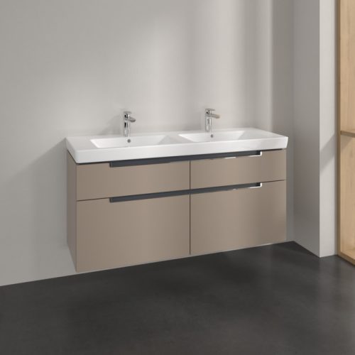 Villeroy & Boch Subway 2.0 Fürdőszoba bútor kétmedencés mosdókagylóhoz 1300 mm Taupe (mosdókagyló nélkül)