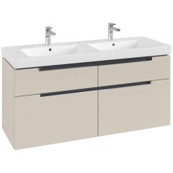   Villeroy & Boch Subway 2.0 Fürdőszoba bútor kétmedencés mosdókagylóhoz 1300 mm Cashmere Grey (mosdókagyló nélkül)