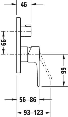 Duravit B.1 egykaros falsík alatti kád és zuhany csaptelep 2 fogyasztóhoz chrome