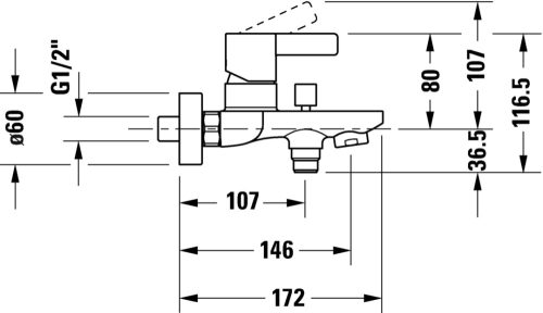Duravit D-Neo egykaros kádcsaptelep chrome