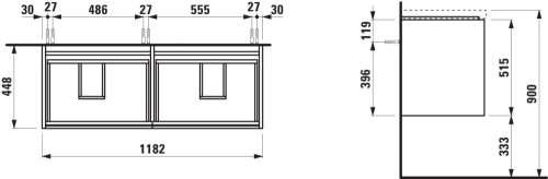 Laufen Lani Alsószekrény 4 fiókos 1180 mm Vad tölgy