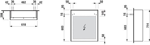 Laufen Lani Tükrös szekrény ledes világítással 620 mm balos Fényes fehér