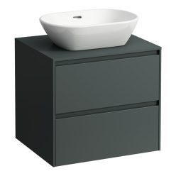   Laufen Lani Pultos Alsószekrény 2 fiókkal kivágással középen 585 mm Traffic Grey