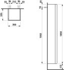 Laufen Kartell Magas szekrény 165 cm, zsanér a jobb oldalon, push pull Galambszürke