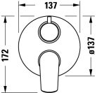 Duravit No.1 egykaros falsík alatti kádcsaptelep szett 2 fogyasztóhoz (alaptesttel együtt) chrome