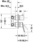 Duravit No.1 egykaros falsík alatti kádcsaptelep szett 2 fogyasztóhoz (alaptesttel együtt) chrome