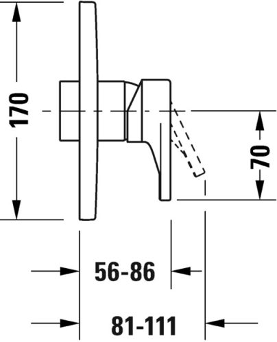 Duravit Tulum by Starck egykaros falsík alatti zuhanycsaptelep 1 fogyasztóhoz, matt fekete