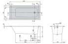 Villeroy & Boch TargaPlus fürdőkád egyenes 1500x700 cm