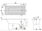 Villeroy & Boch TargaPlus Akril Fürdőkád Egyenes 1600 x 700 mm