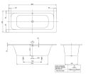 Villeroy & Boch Loop & Friends Square egyenes Akril Fürdőkád 1800 x 800 mm