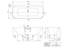 Villeroy & Boch Loop & Friends Square Akril Fürdőkád fal mellett álló  1800 x 800 mm