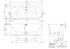 Villeroy & Boch Oberon 2.0 fal mellett álló fürdőkád Quaryl® panellel 1800 x 800 mm