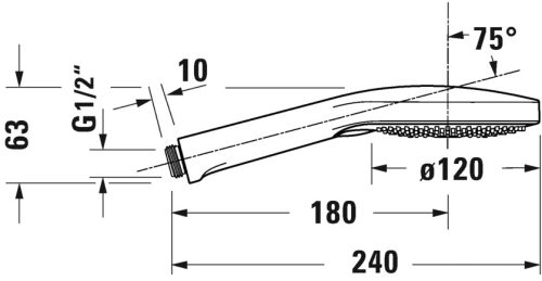 Duravit Zuhanyfej 3jet Click! D120 matt fekete