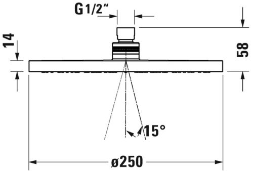 Duravit Fejzuhany 250 mm matt fekete