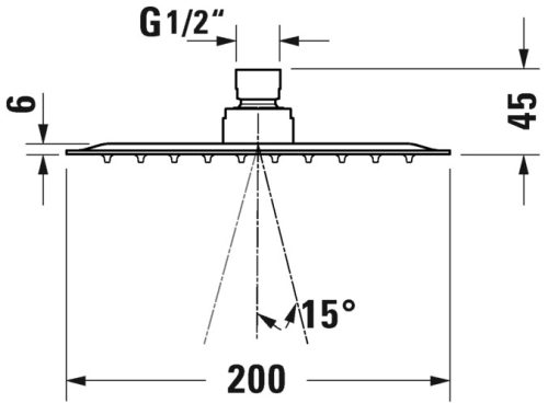Duravit Fejzuhany szögletes 200 mm chrome