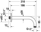 Duravit Zuhanykar 210 mm chrome