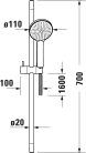 Duravit Zuhanyszett 700mm,  Zuhanyrúddal Zuhanyfejjel  1jet, chrome